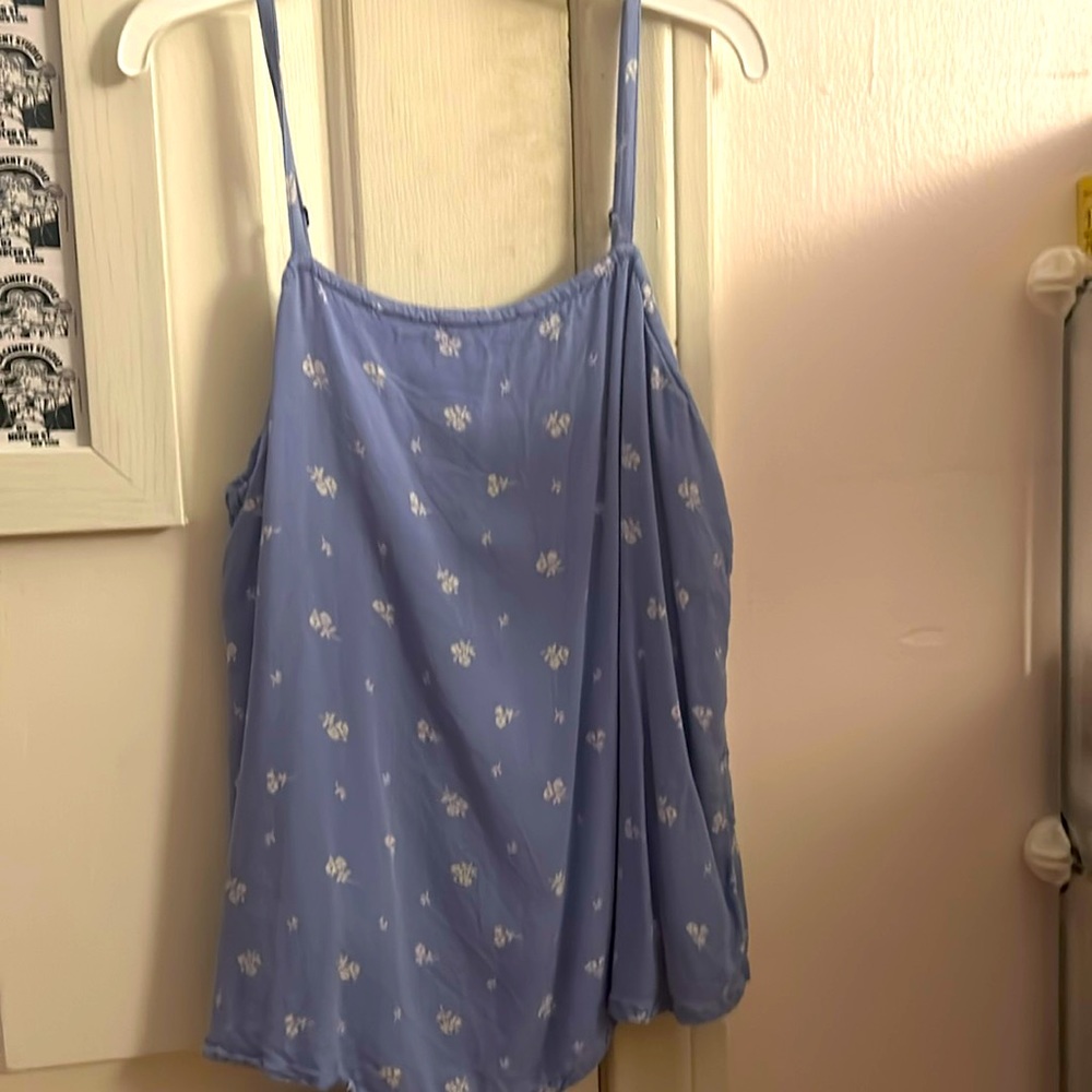 Abercrombie and Fitch blue and white tank top
